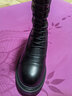 BEAUTODAY真皮高筒靴女鞋2025新款冬季黑色增高骑士靴长筒靴百搭显瘦靴子女 经典黑 加绒版 36 实拍图