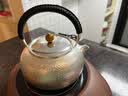 兰亭紫苑银壶手工纯银S999烧水壶茶壶家用锤纹茶道功夫茶具泡茶壶礼盒送礼 朴园烧水壶约410g+800ml 实拍图