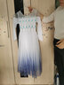 姣霓冰雪奇缘2艾莎公主的衣服爱莎披风儿童礼服COS演出服童装连衣裙 渐变色+皇冠模魔法棒 140 实拍图