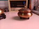 颖香黄铜香炉家用室内檀香摆件炉沉香熏香炉仿古盘香炉创意香薰炉茶道 金藤三足+铜香插+防火棉+试用香 实拍图