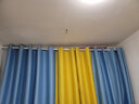 梦达莱免打孔伸缩杆窗帘成品一整套遮光客厅卧室定制隔断门帘保暖遮阳帘 天蓝色+黄（当天发货） 适用宽3.6-4.0米【窗帘高2.7米】 米 实拍图