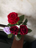 花艺赫家饰仿真花玫瑰花单支 客厅装饰花假花摆件 红色玫瑰花仿真花束摆设花 51厘米绒布珍珠玫浅紫【5支】 实拍图