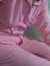 缤棉睡衣女春夏季翻领开衫长袖长裤套装秋冬季女士韩版家居服可外穿 粉色开衫 XL 实拍图