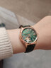 欧力派女士手表全自动机械表樱花镂空真钻真皮防水时尚简约女表生日礼物 复古绿色皮带+附带钻石鉴定证书 实拍图