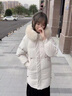 雅黛丝薇羽绒棉服女中长款2025冬季新款韩版小个子加厚显瘦棉袄棉衣外套女 米白色 M （95-110斤） 实拍图