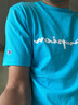 Champion夏季经典款印花草写LOGO圆领休闲运动T恤无性别冠军短袖男女情侣 蓝色(偏薄） M 实拍图