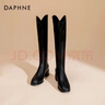 达芙妮（DAPHNE）靴子女长筒靴女2022秋冬新品经典骑士靴女加绒高筒靴女靴 黑色【加绒】 37 实拍图