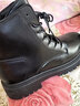 轩途诗马丁靴女加绒冬季系带英伦风短靴女厚底潮网红机车靴休闲女靴子 F09黑色牛皮加绒 38 实拍图