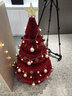 十八纸 创意圣诞树小型装饰折叠收纳节日大中桌面摆件家用送礼led灯 A款红色100cm高装饰树 实拍图