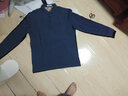 与狼共舞【100%纯羊毛】圆领毛衣男士2025秋季新款男装纯色套头针织衫2363 雾霾蓝129-V领 2XL /185 实拍图