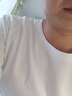 BINYUXD【3件】短袖t恤男夏季纯白色宽松纯棉男士半截袖潮打底衫衣服男装 白色+雾蓝+白色 常规 XL 【建议135-150斤】 实拍图