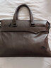 COW男包公文包男士手提包复古大容量商务休闲包男式电脑包 C-8609 咖啡棕 14英寸 实拍图