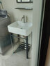 阔宅小户型简易洗脸盆家用阳台浴室洗手盆落地式卫生间陶瓷一体洗漱台 4837E盆+支架/全套+镜子 实拍图