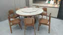 采薇 大理石餐桌家用餐桌椅组合实木白蜡木大圆桌现代简约圆形饭桌 1.5米餐桌(带转盘）+10张餐椅 实拍图