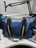 轩唯（Xuanwei）男包手提包男士休闲尼龙配真皮商务公文包大容量旅行单肩包斜挎包 蓝色小号 实拍图