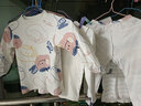小素材儿童秋衣秋裤婴儿春秋衣服宝宝保暖内衣套装男童纯棉新生儿睡衣女 奇妙太空中领套蓝 120 实拍图