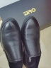 零度Zero皮鞋男新款商务休闲皮鞋英伦一脚蹬男鞋舒适软底乐福鞋 黑色 42 (260mm) 实拍图
