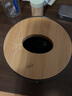 泰禾加厚塑料纸巾盒家用圆筒双出口抽纸盒客厅卧室卷纸盒桌面竹木盖 圆形竹木盖（棕色） 实拍图