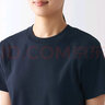 无印良品（MUJI） 女式 双罗纹编织 T恤 休闲百搭 短袖女夏季薄荷曼波风 藏青色 3S XS 实拍图