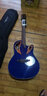 OVATION奥威逊CE44、CE48系列民谣吉他单板CE44C古典电箱琴葡萄音孔圆背 加强版【CE44P-8TQ】加勒比海蓝 实拍图