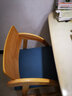 艺柳园儿童学习椅电脑实木椅子可调节升降写字椅软包靠背椅办公椅座椅 B款原木色【蓝色面】橡胶木 实拍图