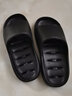 merdor卫生间拖鞋男夏季浴室家用洗澡防滑漏水速干情侣凉拖鞋女室内厚底 黑色(加厚鞋底) 43-44 实拍图