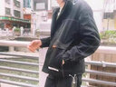 啄木鸟外套男春秋夹克2025新款男生休闲衣服时尚潮流百搭男装外套上衣男 QSW-5571黑色 2XL (175) 实拍图