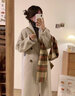 GARNUO燕麦色双面羊毛大衣女中长款秋冬新款高级感小个子赫本风毛呢外套 燕麦色 M【111-130斤】 实拍图