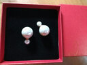 依特925银耳钉女士高级感母贝珍珠耳钉耳环耳坠耳饰品生日礼物送女友 白色 实拍图