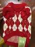 宜品达宠物猫咪衣服保暖冬天小狗狗毛衣秋冬保暖加厚比熊泰迪小猫咪衣服 菱形刺绣樱桃毛衣-套头款 M：胸围39cm【建议7-9斤】 实拍图