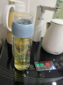 SIMELO施美乐茶水分离杯女玻璃杯双层加厚高颜值带过滤网泡茶水杯 蓝色 330ml 实拍图