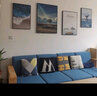 好久不见客厅装饰画现代简约沙发背景墙壁画轻奢大气四联组合挂画 海阔天空(含挂钟) 大组合(建议3-3.5米墙)PS黑框 实拍图
