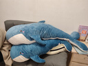 眼含泪光鲸鱼毛绒玩具女孩夹腿陪睡觉抱枕娃娃长条玩偶公仔生日礼物女生友 深蓝色鲸鱼 1.1m【独立内胆，外套可拆洗】 实拍图