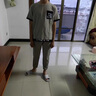 VACK 夏天男士休闲套装男夏季套装男圆领衣服男装冰丝短袖T恤套装 903卡其 XL(约115-135斤可穿) 实拍图