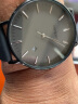 BenKen学生手表男超薄防水石英表男士高中生考试青少年中学生简约 黑壳*黑面-黑牛皮带 可刻字贺卡 实拍图
