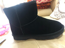 意尔康女靴短筒棉鞋一脚蹬时尚短靴女简约轻便雪地靴 26322W 黑色 38  实拍图