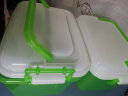 茶花收纳箱小号透明整理箱塑料储物箱手提带盖零食化妆品首饰收纳盒 (买I送I)6.5L绿色 实拍图