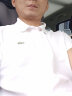 卡帝乐鳄鱼珠地棉短袖T恤男女同款纯色全棉翻领大码t袖衫潮 白色170 实拍图