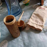 旅行便携随身迷你竹筒茶叶罐套装 实木普洱茶盒密封醒茶叶盒 虎斑紫竹节【茶拨茶罐套装】 实拍图