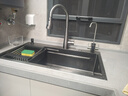 浪鲸（SSWW）厨房水槽枪灰色纳米不锈钢台下盆洗碗池洗菜盆家用一体大单槽TK12 80×46抽拉龙头+皂液器 实拍图