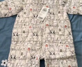 迷你巴拉巴拉儿童羽绒服宝宝轻暖连体衣男女童外出爬服 【新色】白黑色调00319 90 实拍图