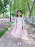 酷乐羊汉服女童连衣裙子2025夏季新款古装儿童超仙襦裙中国风夏装童装潮 粉色(1090)+挎包 130 实拍图