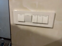 公牛（BULL）118型带开关插座 G04象牙白色大号墙壁面板4位电视墙厨房专用四位 五开单控（5开16A单联大号四位） 暗装195型长方形自由组合家用 实拍图