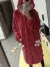 i gkppnjins睡衣女秋冬2026珊瑚绒加绒加厚法兰绒长款睡袍居家服浴袍 草莓熊(睡袍)【加厚】 S 实拍图