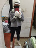 侬依拉帽子女秋冬天保暖毛线帽甜美可爱女士帽子冬季骑车韩版护耳针织帽 白色帽子+手套 实拍图