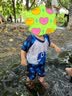 羽克儿童泳衣男童分体游泳衣套装（送小水枪+冷感毛巾）白色恐龙 M 实拍图