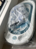 十月结晶新生婴儿洗澡盆可坐可躺家用大号儿童可折叠宝宝浴盆浴桶 【加厚款】蓝绿色浴盆+浴垫+浴网 实拍图