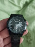 新款全自动石英机芯手表男士防水夜光日历运动大表盘2023款机械风 黑钢带黑壳黑面【本色】 实拍图