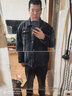真维斯（JEANSWEST）夹克男2025秋季亲肤透气刺绣时尚百搭男士牛仔夹克外套黑灰5XL 实拍图