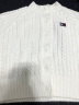TOMMY JEANS女装含羊毛混纺刺绣绞花圆领纽扣针织开衫外套15938 白色YBH M 晒单实拍图